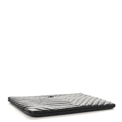 Chanel Aged Calfskin Chevron Quilted Reissue 2.55 Medium Cosmetic Case So Black 4 of 8