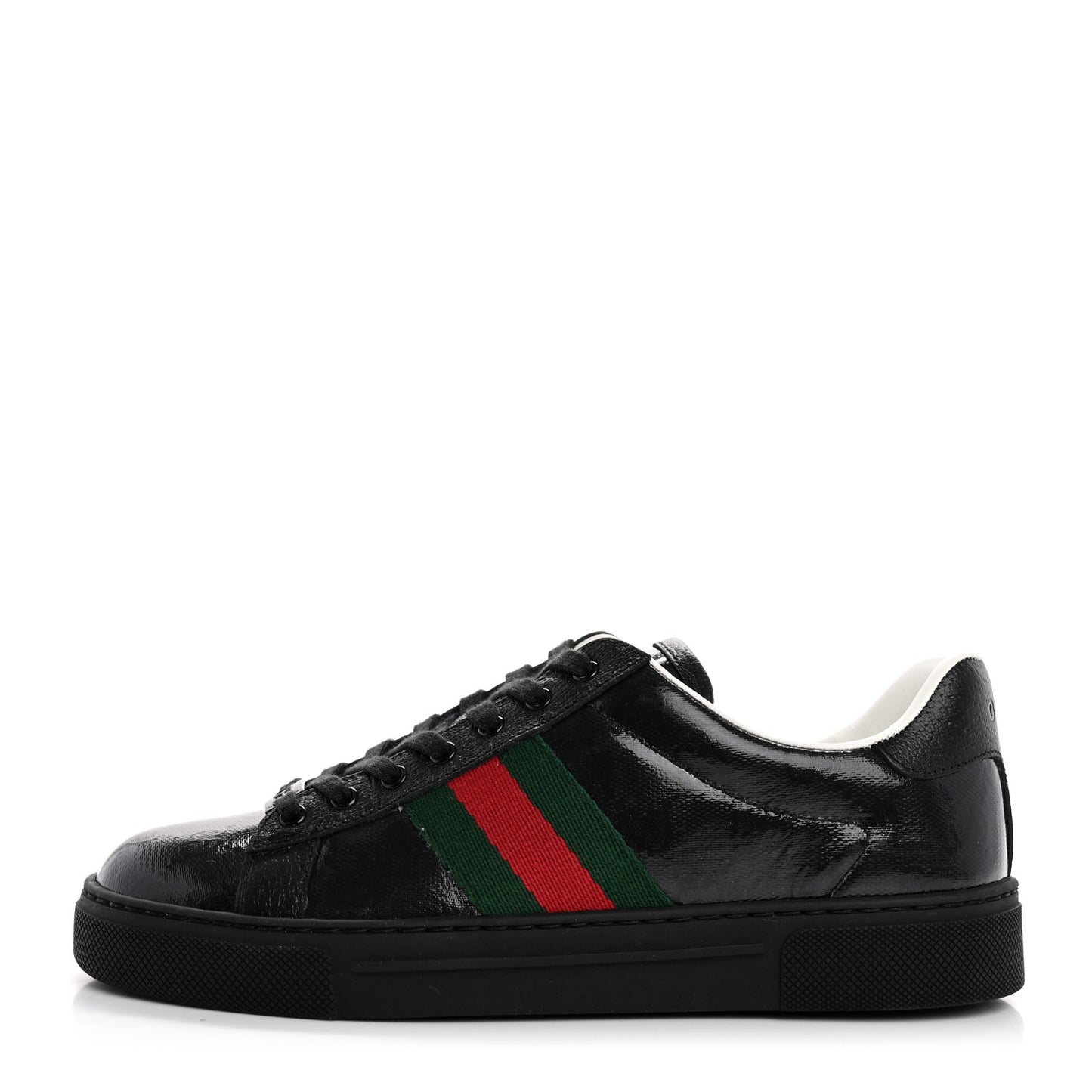 Crystal GG Monogram Web Womens New Ace Sneakers 36 Black