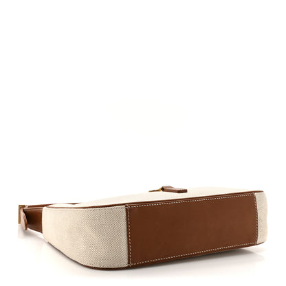 Saint Laurent Smooth Calfskin Canvas Le 5 A 7 Hobo Natural Beige Brick 4 of 13