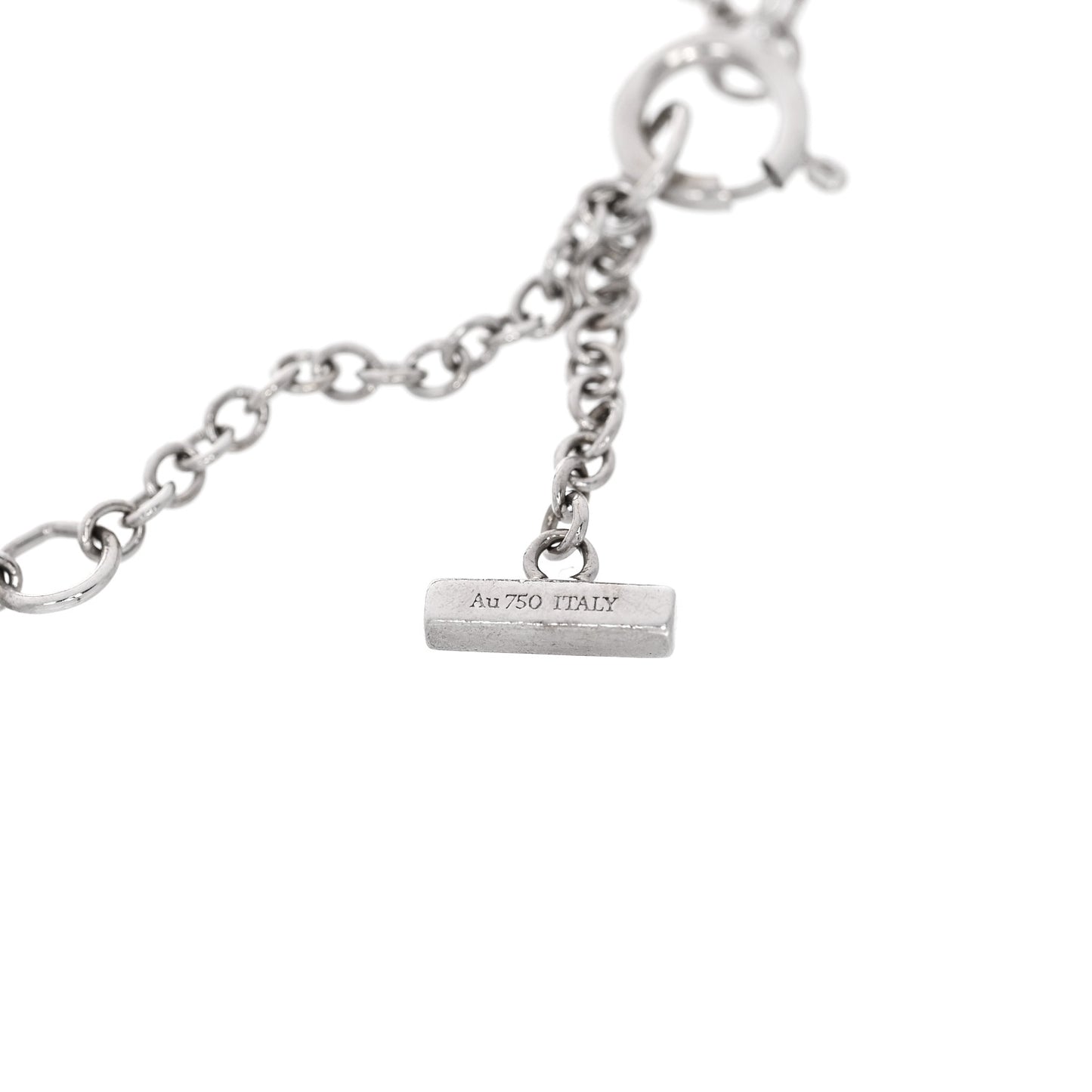 18K White Gold Diamond Mini T Smile Bracelet