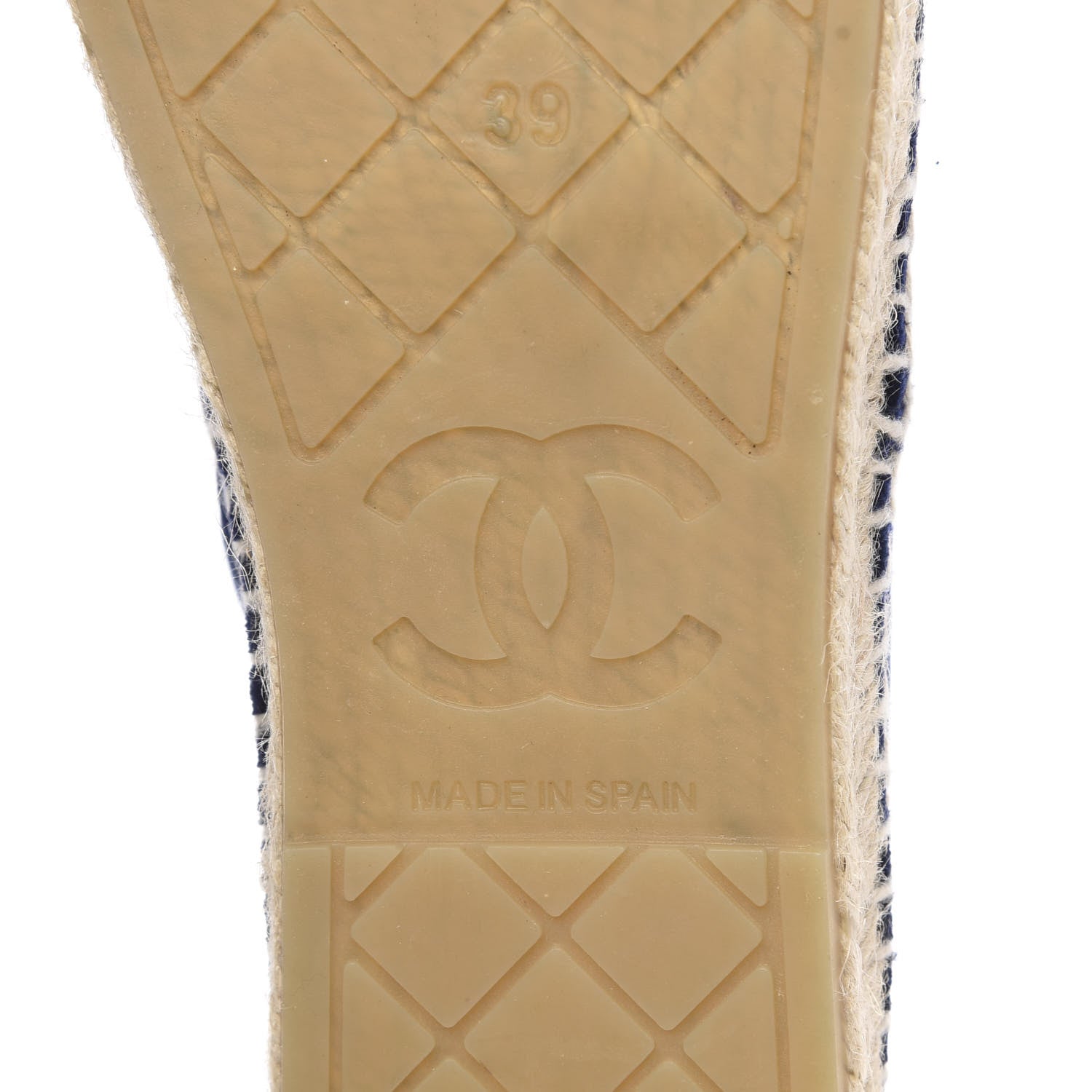 Chanel Velvet Logo Espadrilles 39 Navy Black 8 of 10