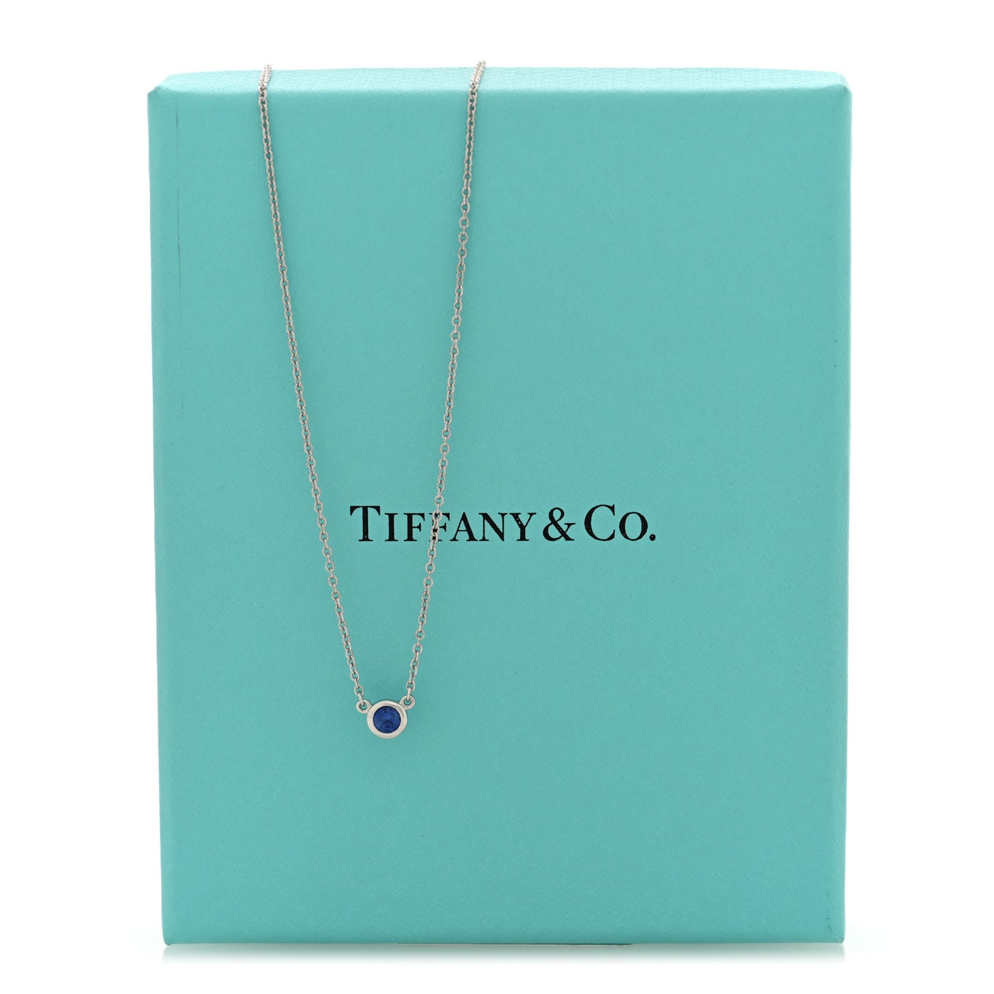 Platinum Blue Sapphire .11ct Elsa Peretti Color by the Yard Necklace