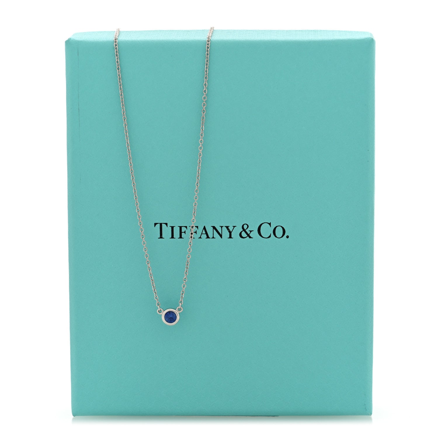 Tiffany Platinum Blue Sapphire .11ct Elsa Peretti Color by the Yard Necklace 5 of 5
