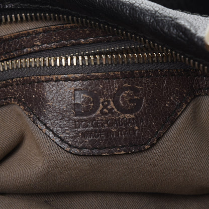 Dolce & Gabbana Goatskin Vilma Shoulder Bag Taupe Black 6 of 10