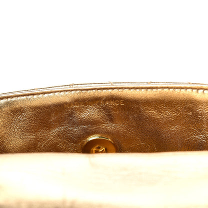 Chanel Metallic Lambskin Quilted Mini Square Flap Light Gold 8 of 10