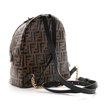 Fendi Vitello Bi-Color FF 1974 Embossed Mini Backpack Maya Black 2 of 9