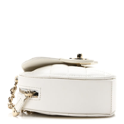Chanel Lambskin Quilted CC In Love Heart Clutch With Chain White 3 of 9