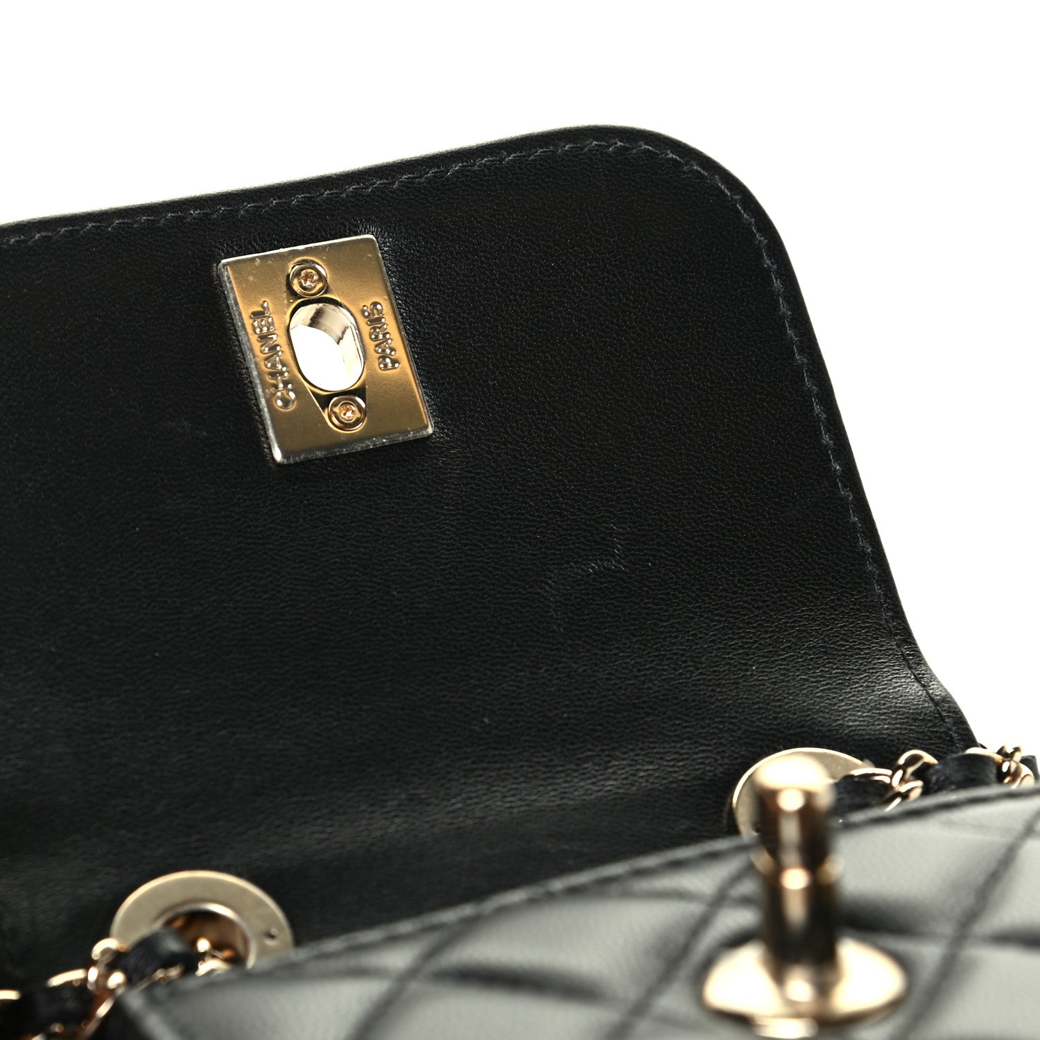 Chanel Lambskin Quilted Mini Trendy CC Chain Wallet Black 5 of 5