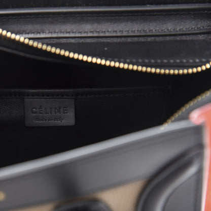Celine Drummed Calfskin Nubuck Nano Tri-Color Luggage Beige 7 of 10