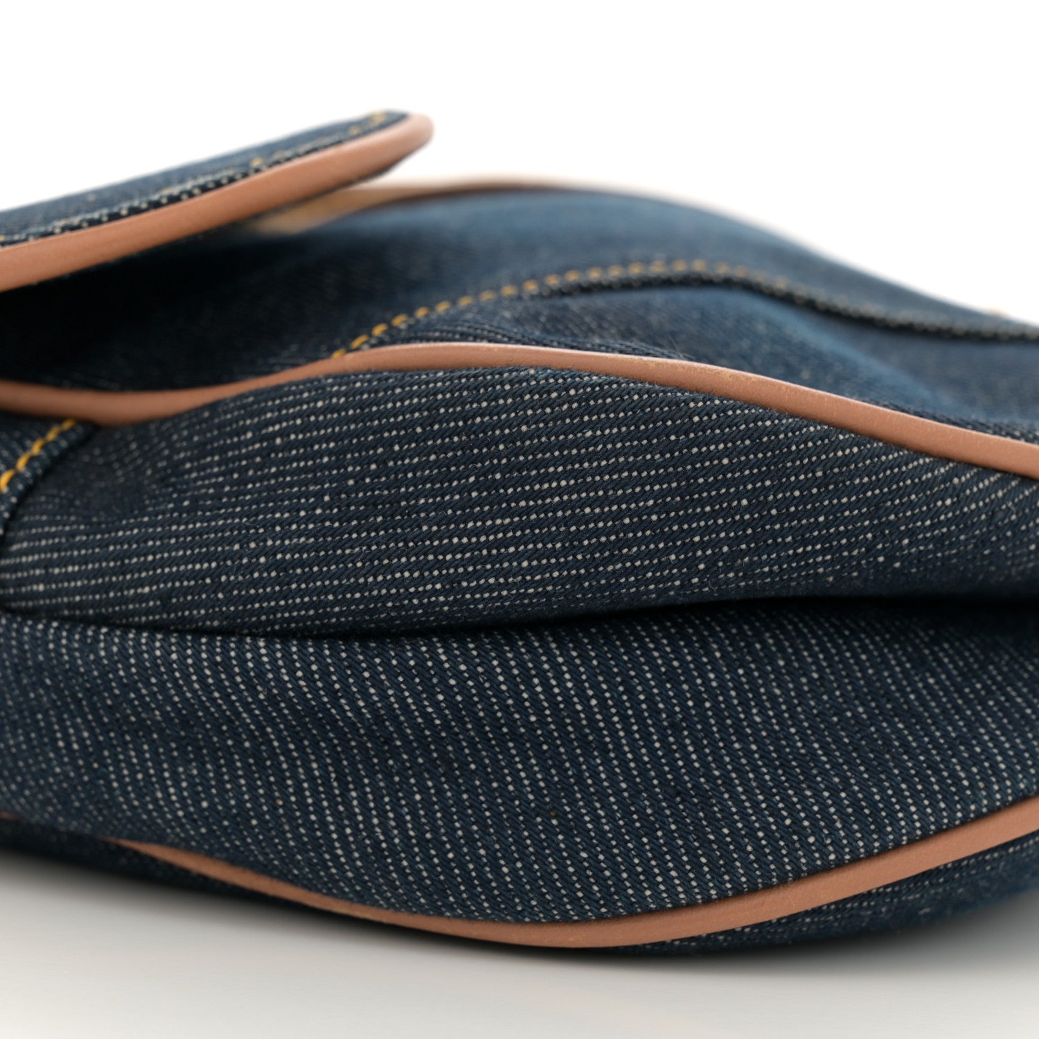 Christian Dior Denim Calfskin Saddle Bag Blue 9 of 13