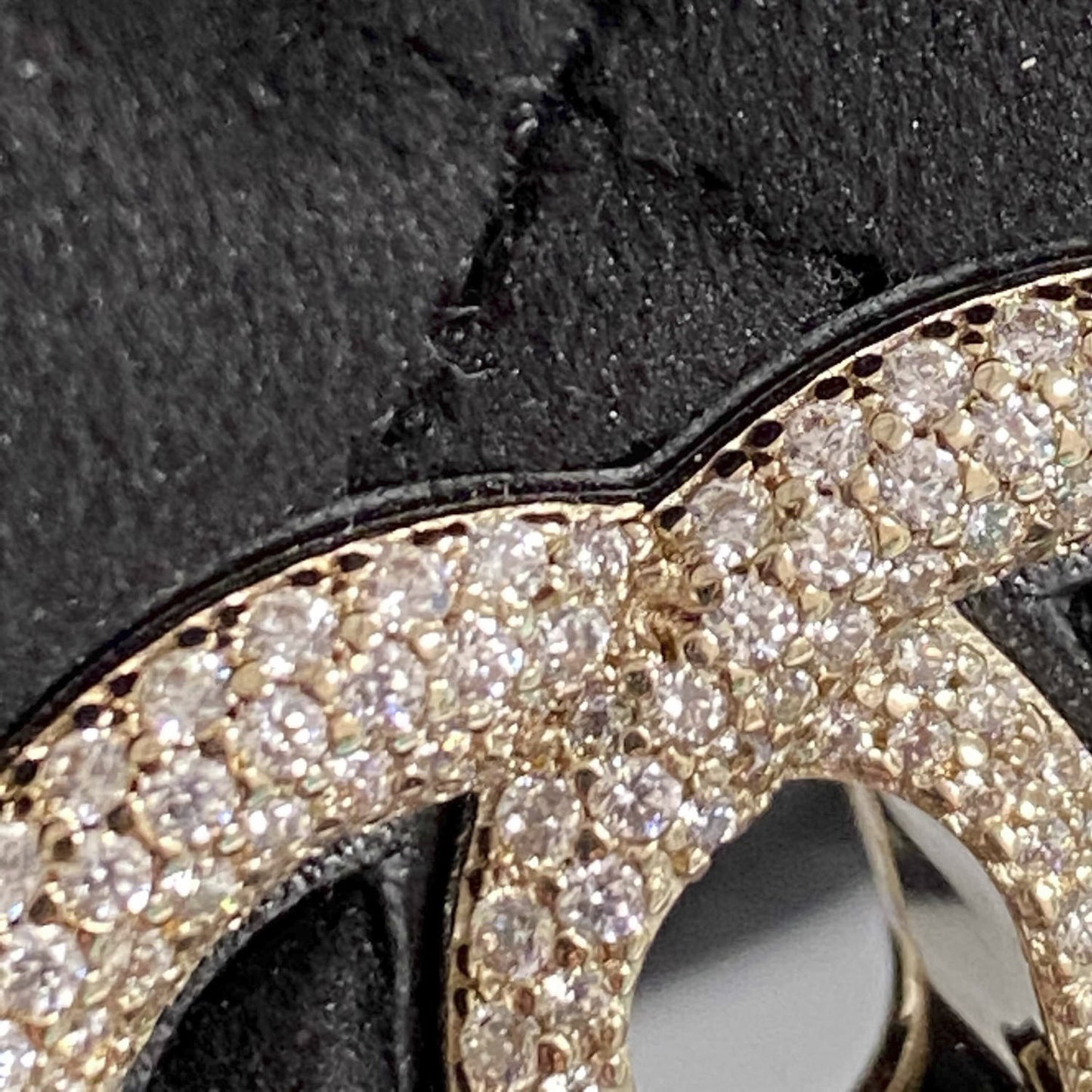 Velvet Crystal Quilted Extra Mini Coco Handle Flap Black