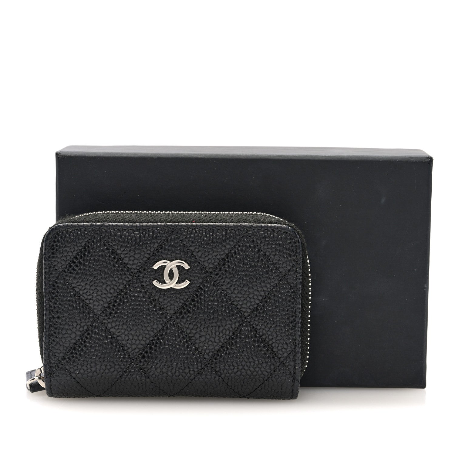 Chanel Caviar Quilted Zip Coin Purse Black 8 of 8