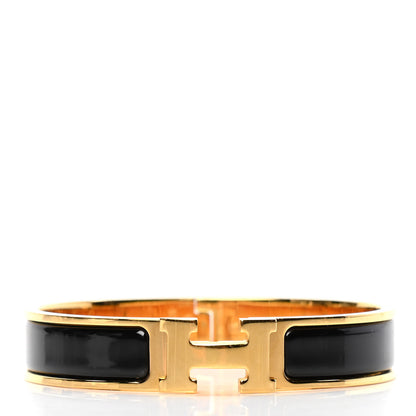 Hermes Enamel Narrow Clic Clac H Bracelet PM Black 1 of 3