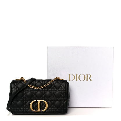 Christian Dior Calfskin Cannage Medium Caro Bag Black 11 of 11