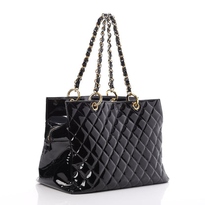 Chanel Patent Quilted Petit Timeless Tote PTT Black 3 of 13
