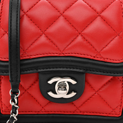 Chanel Lambskin Quilted Mini Graphic Flap Bag Red Black White 8 of 10