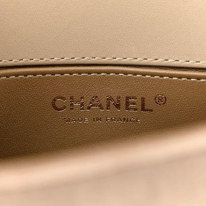 Chanel Velvet Quilted Small Boy Messenger Bag Beige 6 of 10