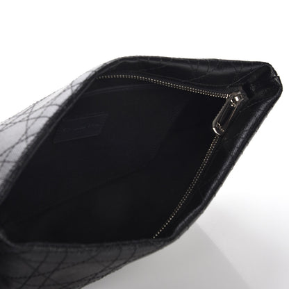 Christian Dior Coated Canvas Cannage Panarea Clutch Black 5 of 8