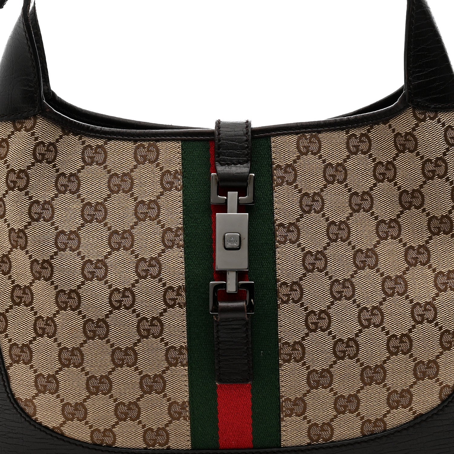 Gucci Monogram Web Jackie O Hobo Dark Brown 15 of 23