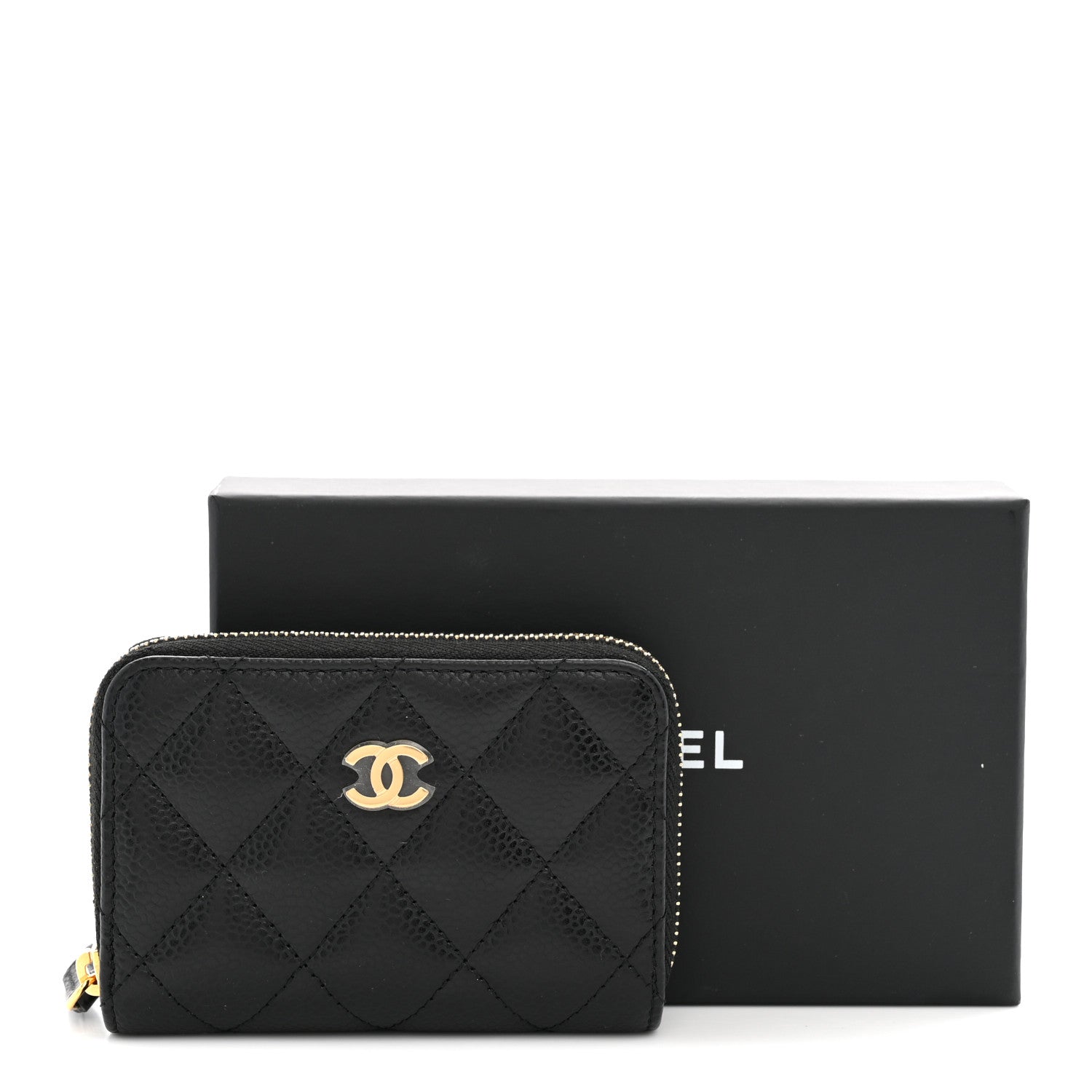 Chanel Caviar Quilted Zip Coin Purse Black 8 of 8