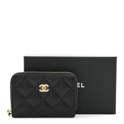 Chanel Caviar Quilted Zip Coin Purse Black 8 of 8