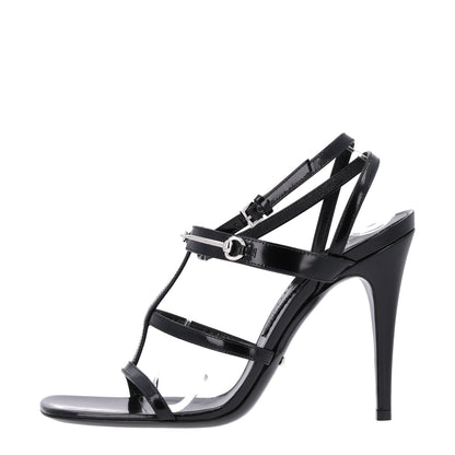 Gucci Nappa Regent Strappy Horsebit Sandals 39.5 Black 1 of 10