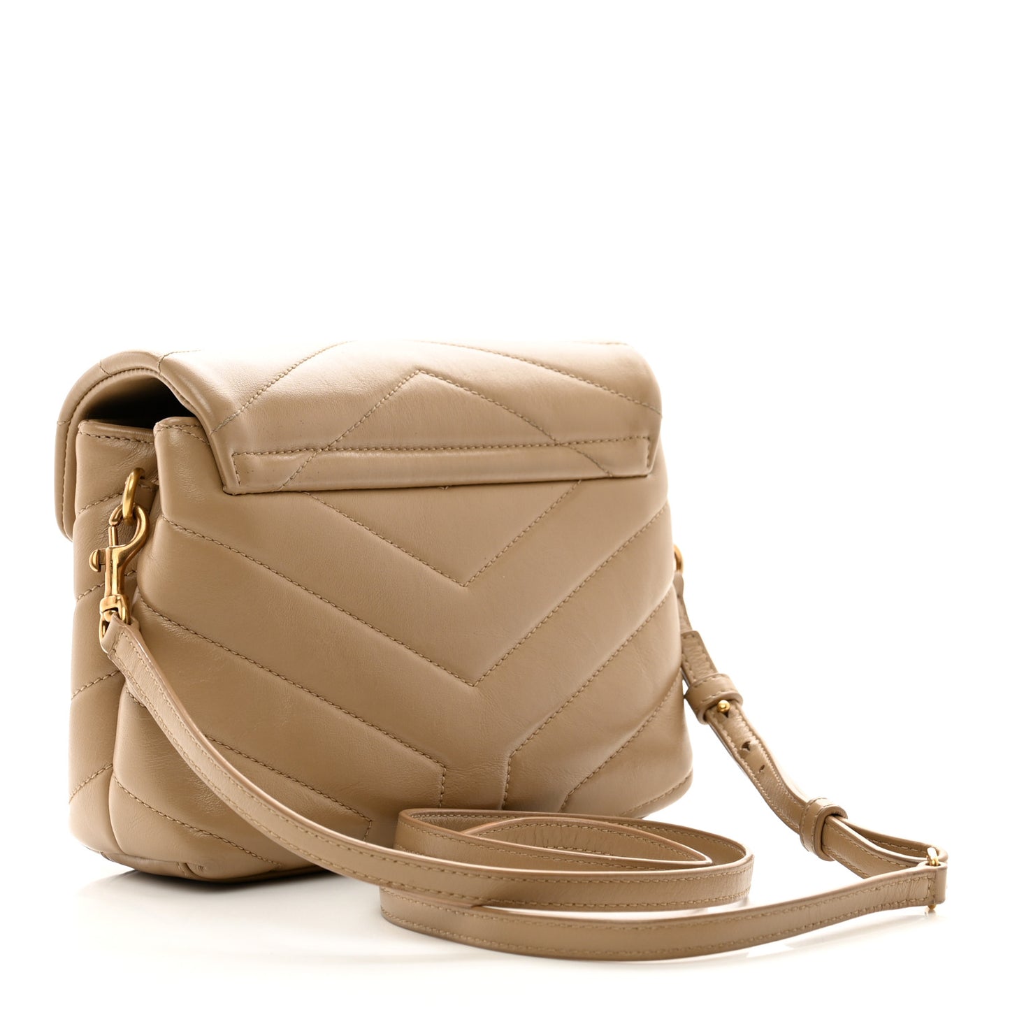 Calfskin Y Quilted Monogram Toy Loulou Crossbody Bag Latte
