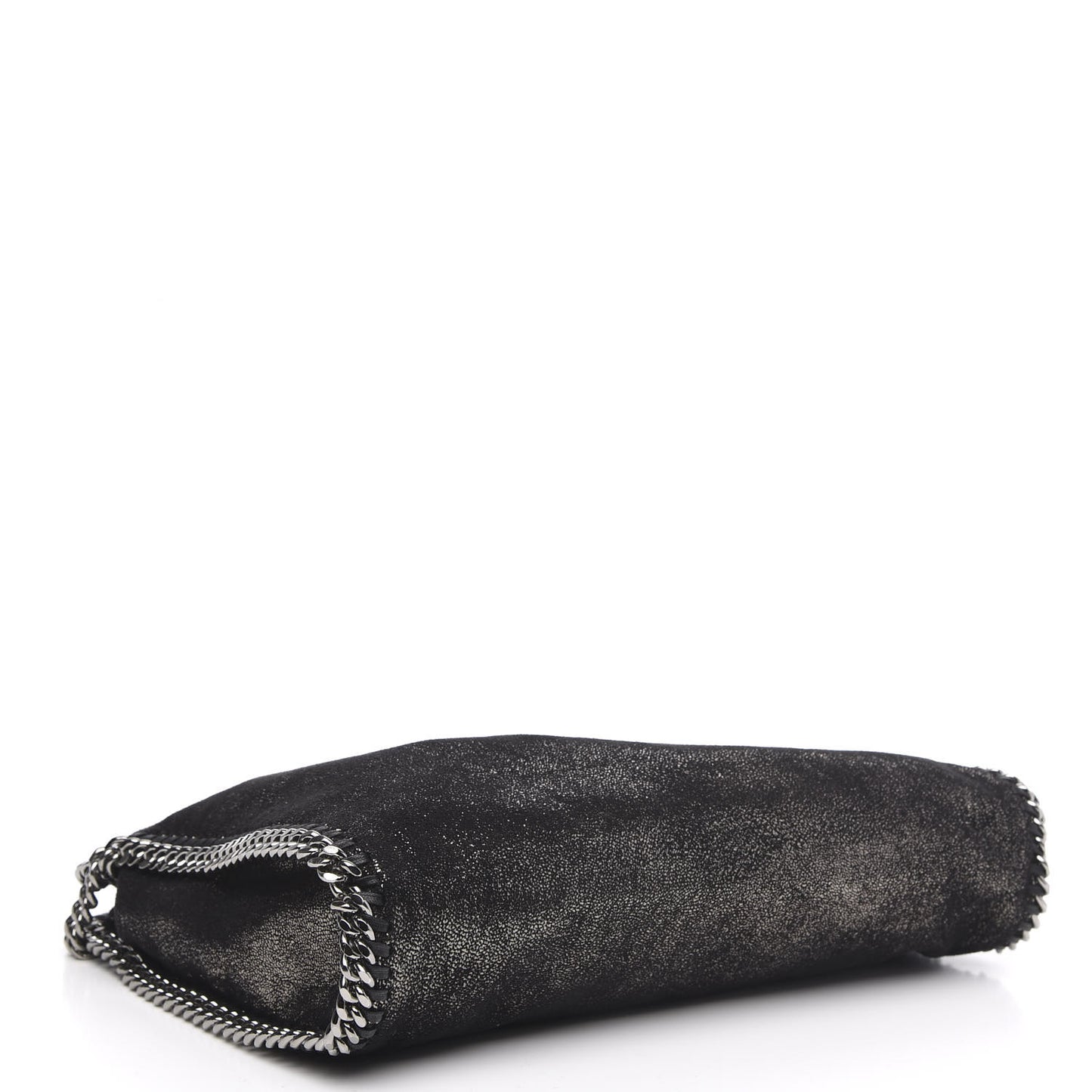Chamois Shiny Dotted Falabella Fold Over Tote Ruthenium