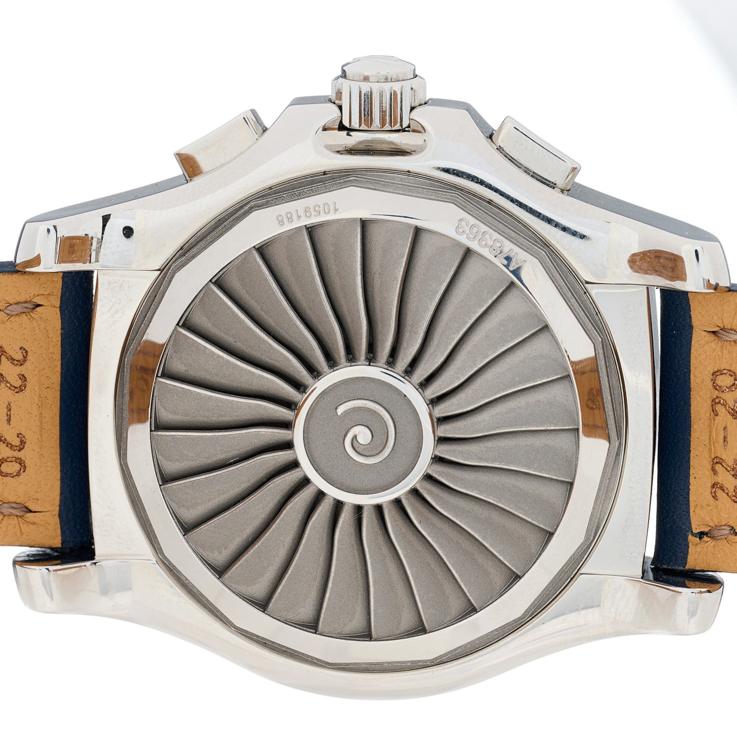 Stainless Steel Calfskin 43.5mm Airwolf Raven Digital Quartz Watch Blue A7836315/C711