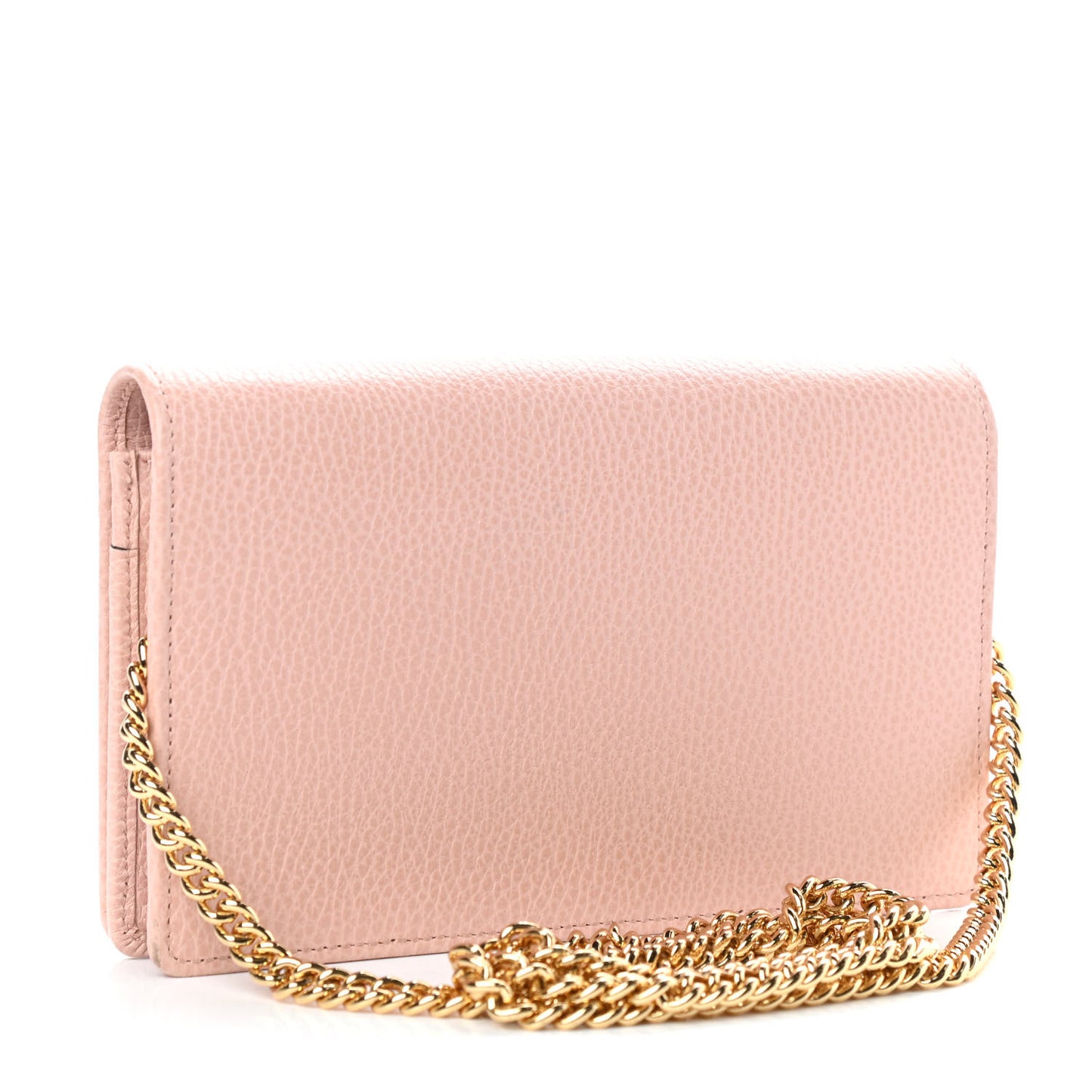 Dollar Calfskin Mini GG Marmont Chain Wallet Perfect Pink