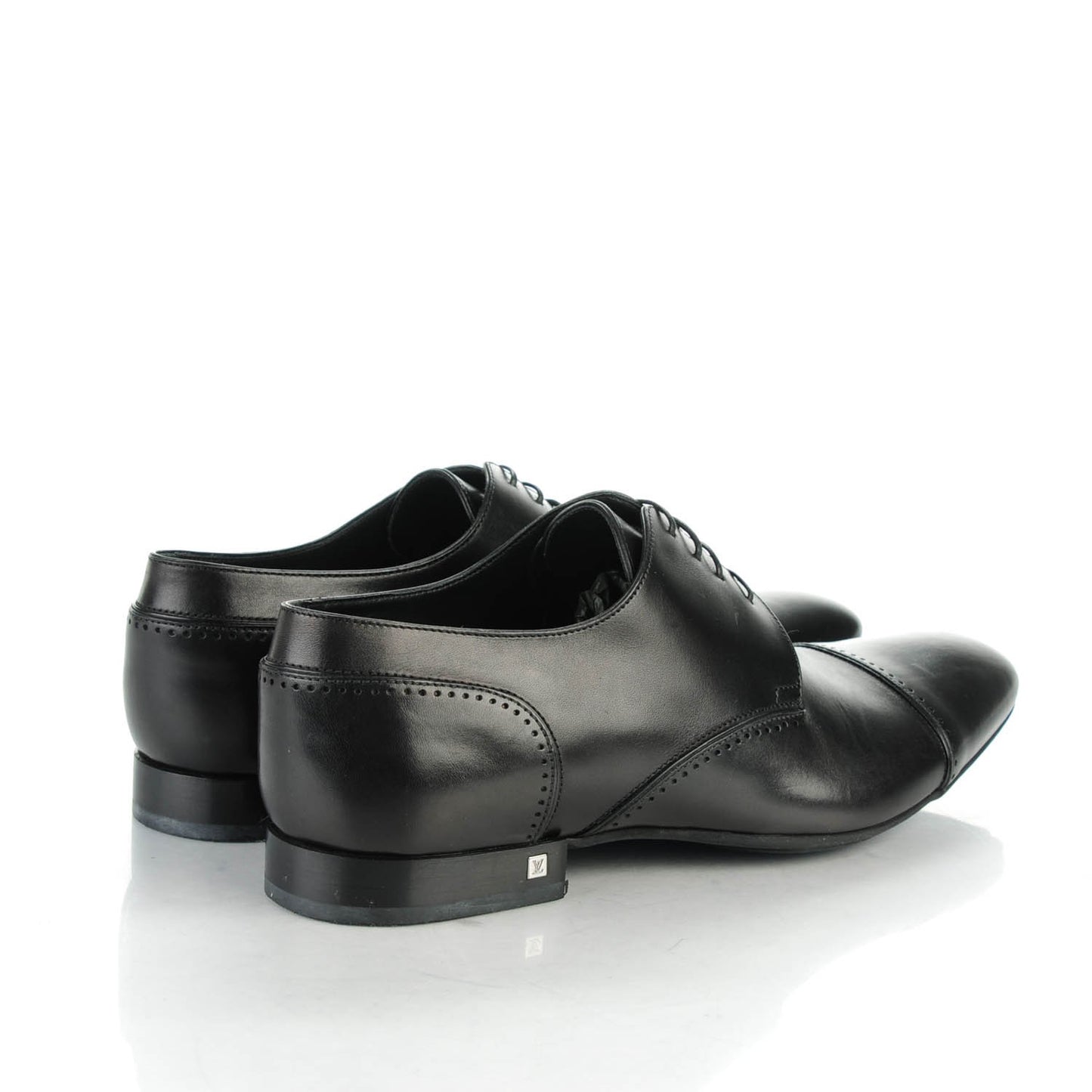 Calfskin Mens Captoe Derby Shoes 9 Black