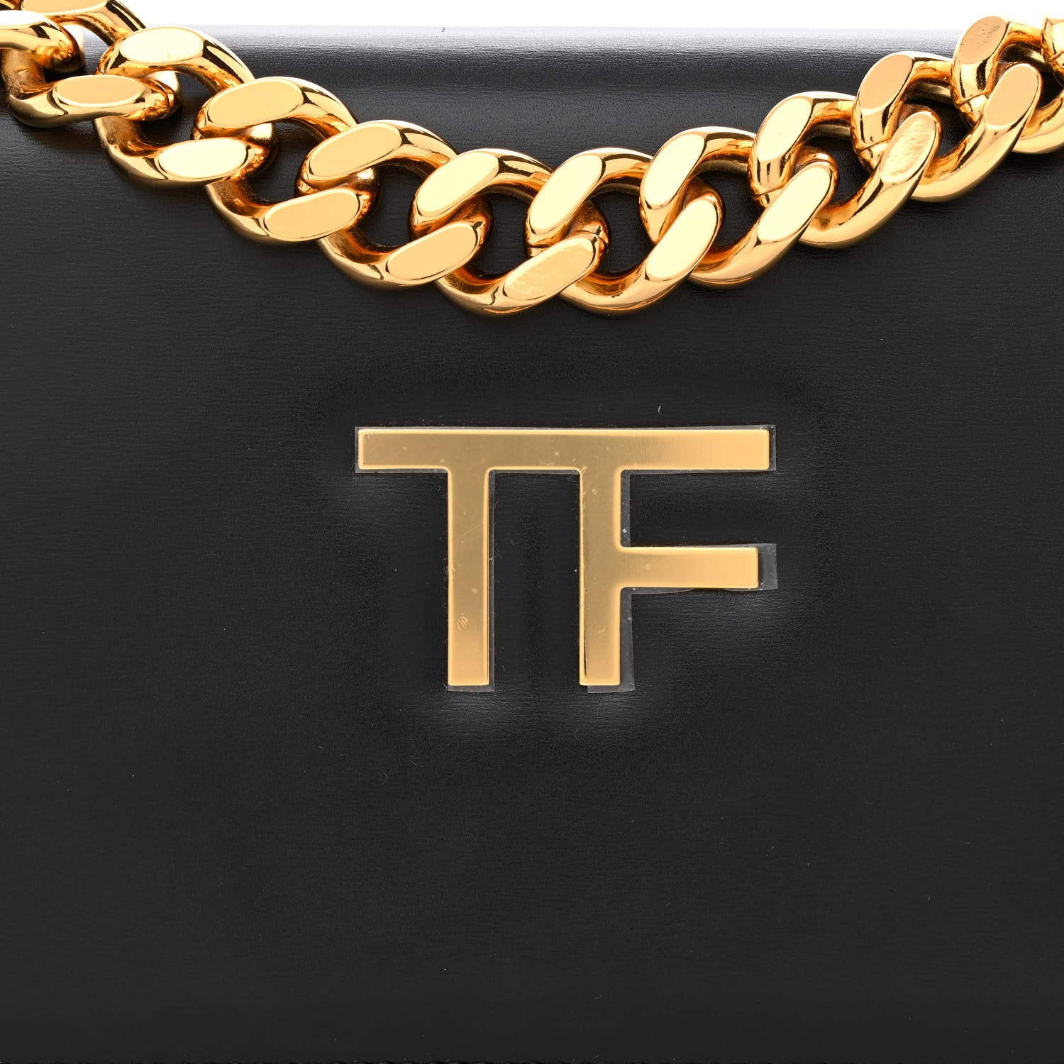 Tom Ford Palmellato Calfskin TF Chain Shoulder Bag Black 7 of 12