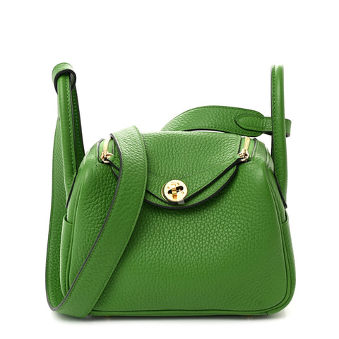 Taurillon Clemence Mini Lindy 20 Vert Yucca