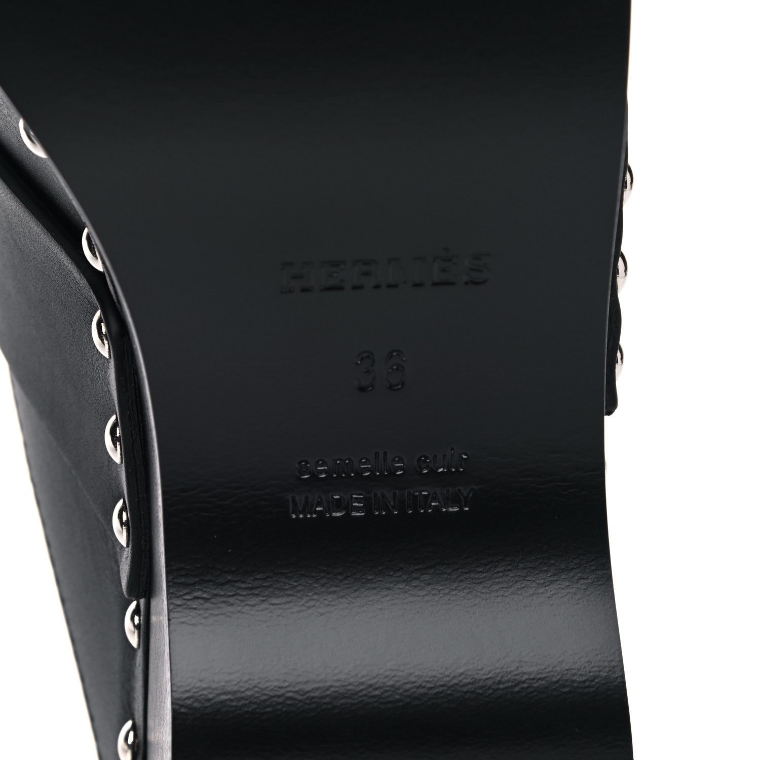 Hermes Calfskin Calya Mules 36 Black 6 of 9