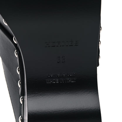 Hermes Calfskin Calya Mules 36 Black 6 of 9
