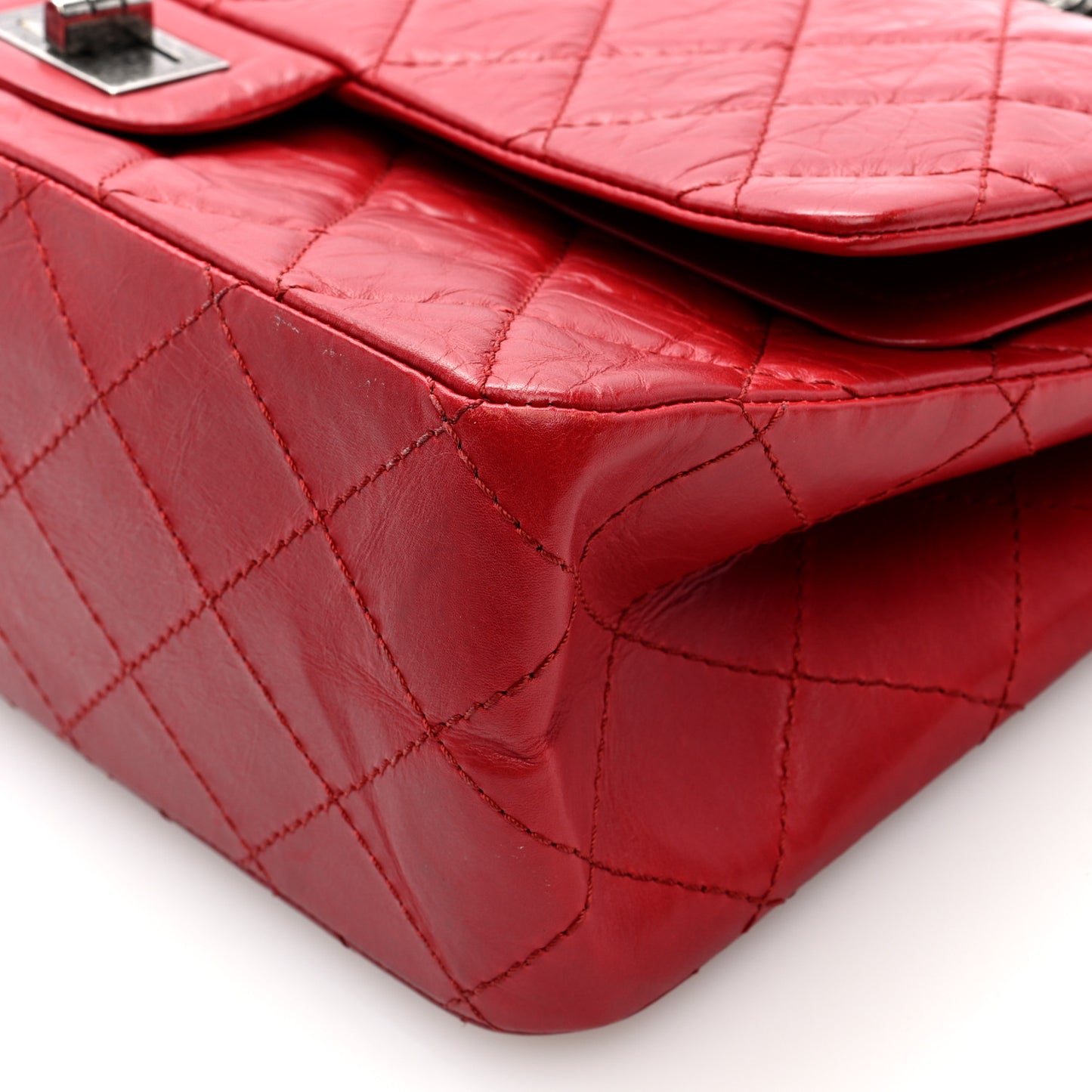 Aged Calfskin Quilted 2.55 Reissue 227 Flap Red