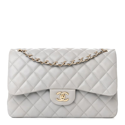 Chanel Caviar Quilted Jumbo Double Flap Grey 1 of 10