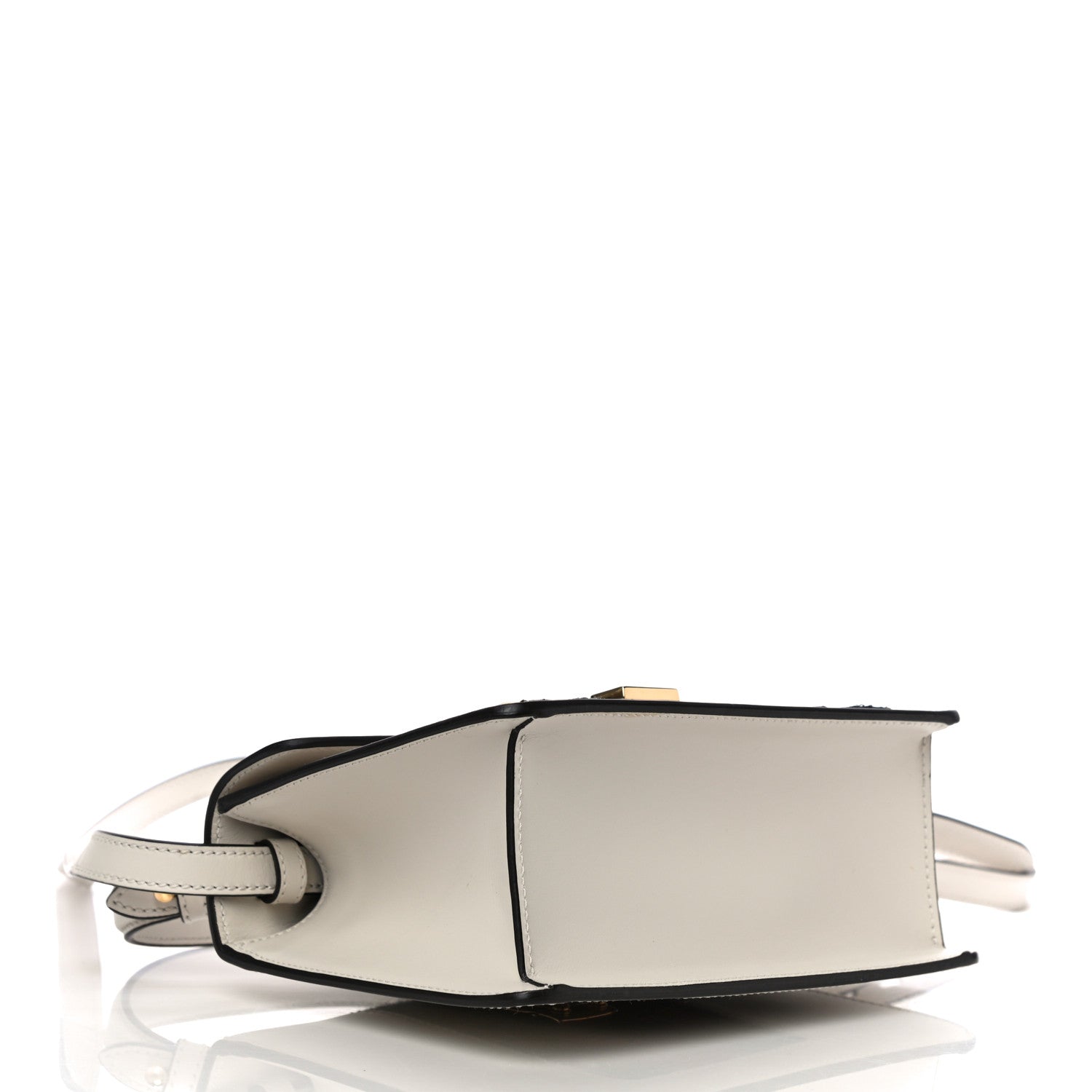 Gucci Calfskin Embroidered Mini Sylvie Top Handle Bag White 4 of 15