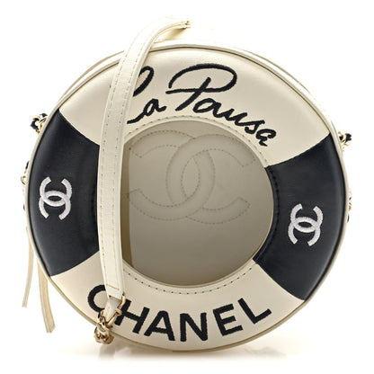 Chanel Lambskin Coco Lifesaver Round Bag Black White 1 of 10