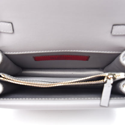 Valentino Garavani Calfskin Rockstud Wallet on Chain Pastel Grey 4 of 8