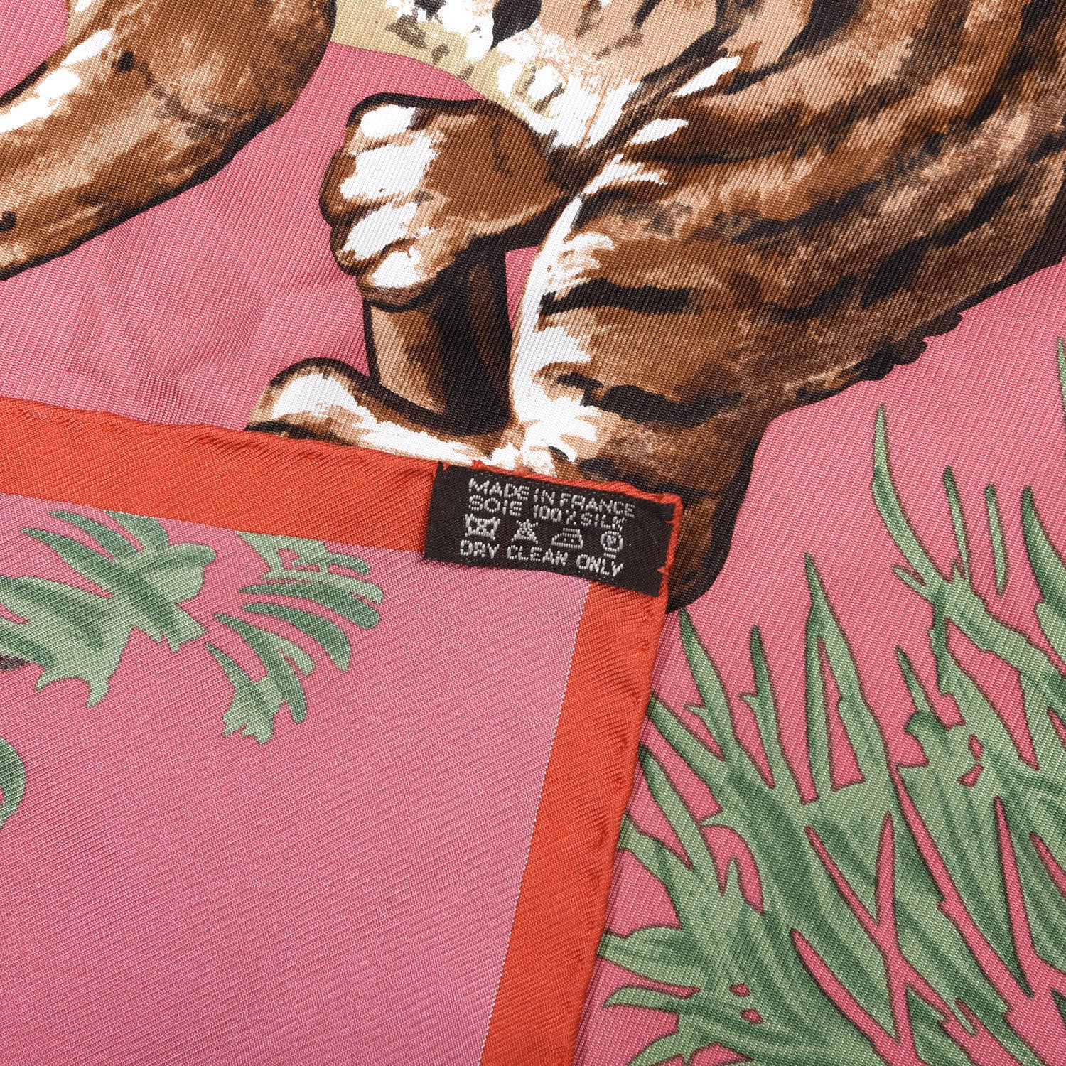 Hermes Silk Les Tigreaux Pocket Square 4 of 5