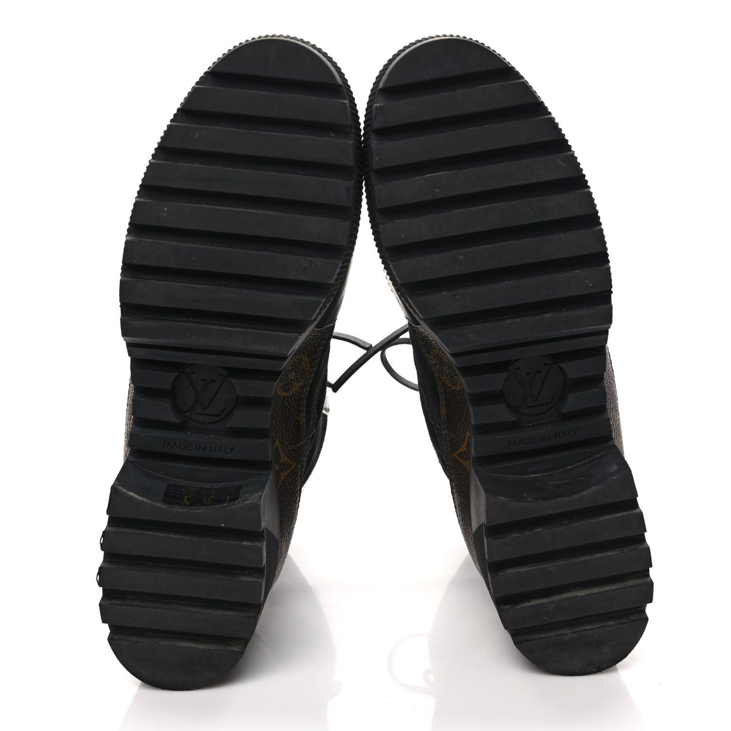 Suede Calfskin Monogram Laureate Platform Desert Boots 38 Black