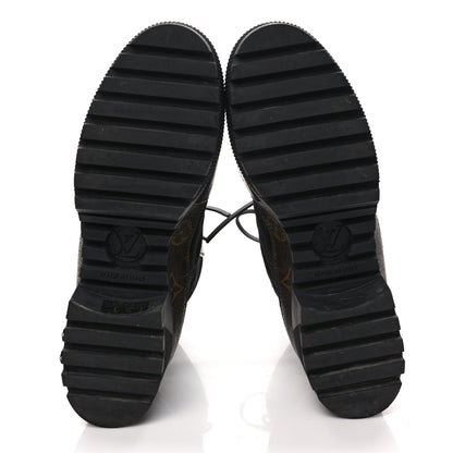 Louis Vuitton Suede Calfskin Monogram Laureate Platform Desert Boots 38 Black 5 of 10