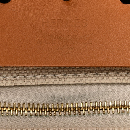 Hermes Military Toile Vache Hunter Herbag Zip Retourne 31 PM Beton Naturel Sable Black Ebene 8 of 11