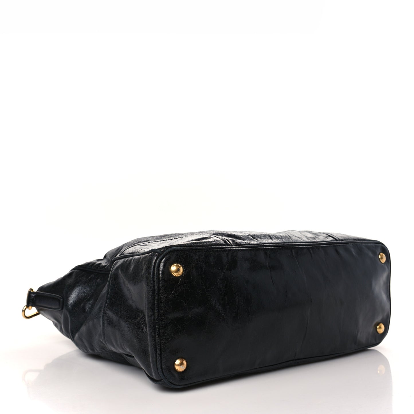 Vitello Shine Top Handle Bag Black