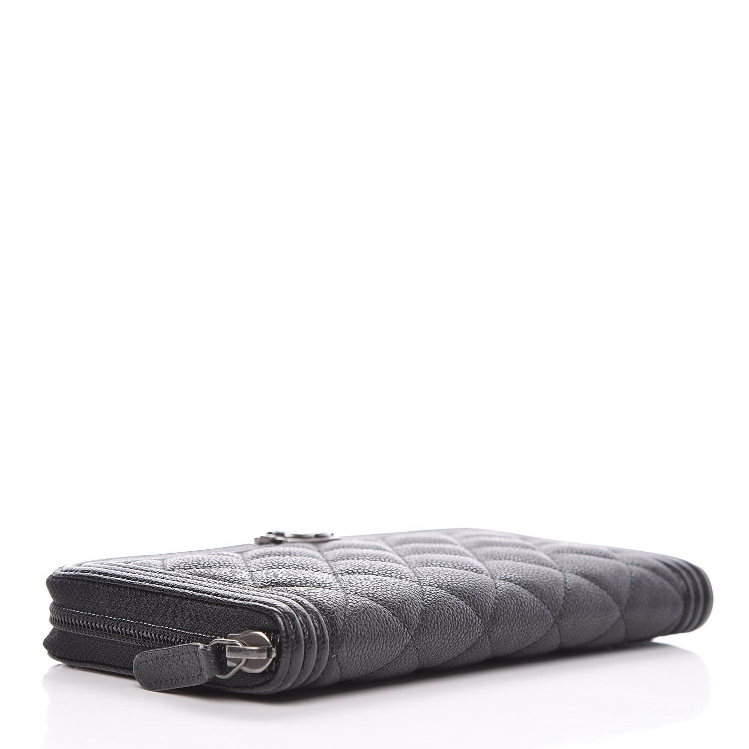 Chanel Caviar Quilted Boy Long Zip Around Wallet Black 4 of 12