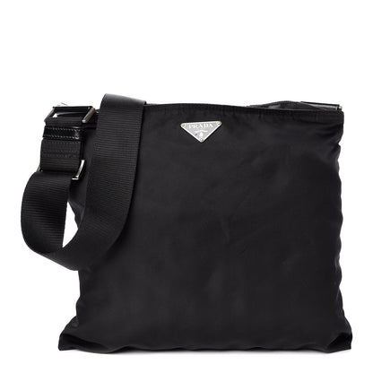 Prada Nylon Flat Messenger Bag Black 1 of 7
