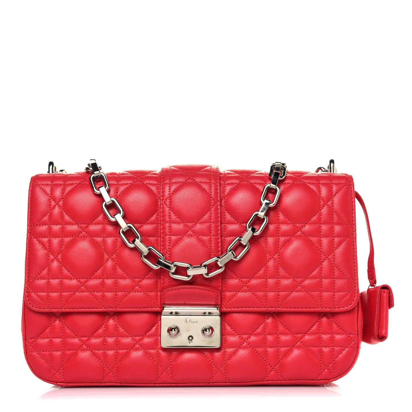 Lambskin Cannage Medium Miss Dior Flap Fuchsia