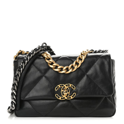 Chanel Goatskin Quilted Medium Chanel 19 Flap Black 1 of 9