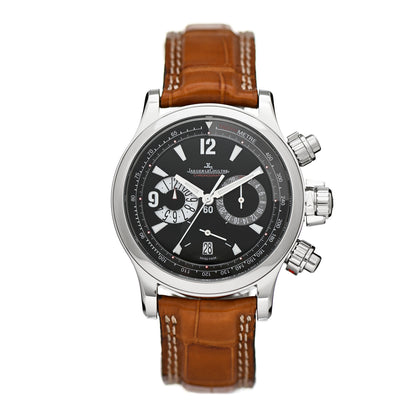 Jaeger-LeCoultre Stainless Steel Alligator 41.5mm Master Compressor Chronograph Automatic Watch Black 146.8.25 1 of 5